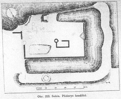 Sobín. Půdorys hradiště.